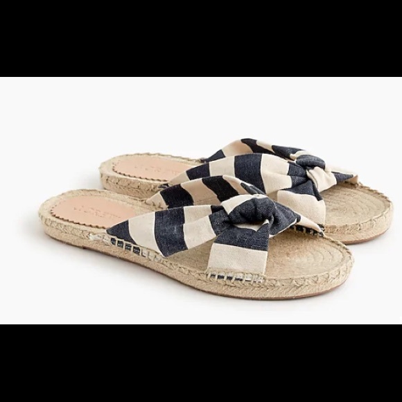 J.Crew Knotted Espadrilles Striped Slides - Picture 2 of 7